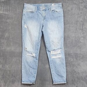Gap Sexy Boyfriend Distressed Jeans Women's Size 10/30R Light Wash Denim